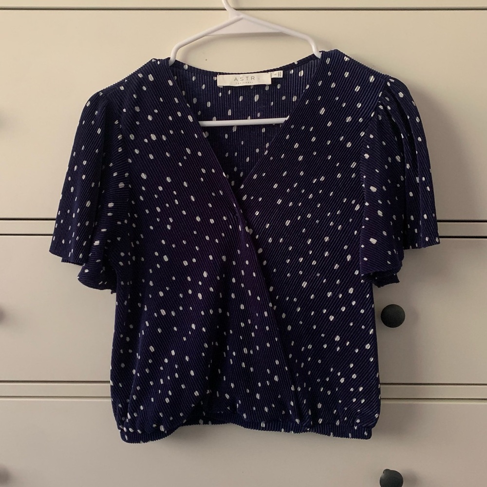 Polka Dot V-Neck Top